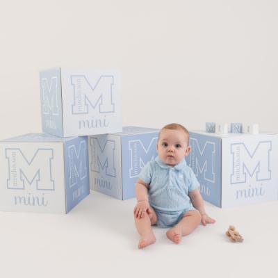 Picture of PRE ORDER Mitch & Son Mini Nicholas Toweling Romper -  Sky Blue