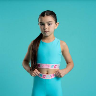 Picture of Bonini by A* Dee Flex Colour Block Crop Top - Aruba Blue