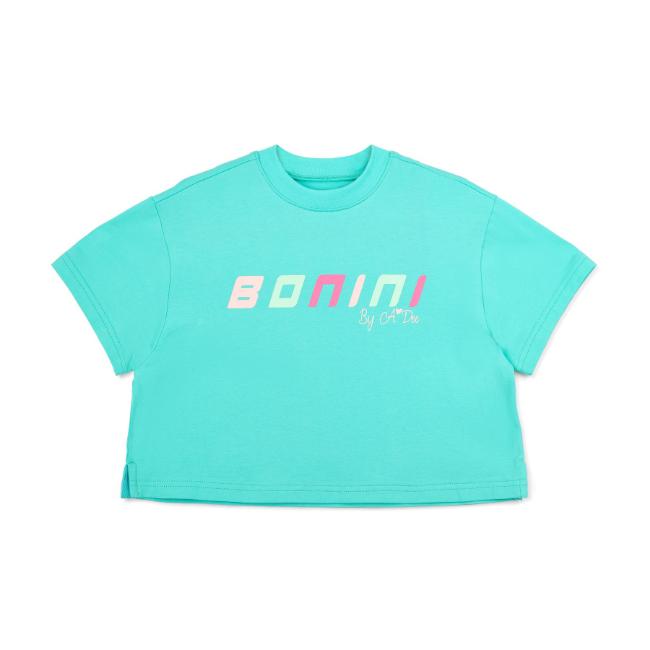 Picture of PRE ORDER Bonini by A* Dee Shine Cropped Logo T-Shirt - Aruba Blue