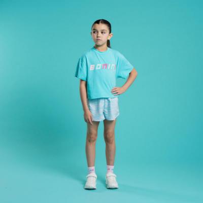 Picture of Bonini by A* Dee Shine Cropped Logo T-Shirt - Aruba Blue