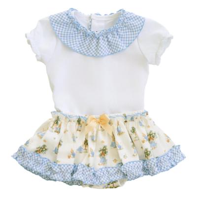 Picture of PRE ORDER Miranda Baby Girls Bunny & Gingham Jam Pant Set - White Blue