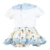 Picture of Miranda Baby Girls Bunny & Gingham Jam Pant Set - White Blue