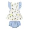 Picture of Miranda Baby Girls Bunny & Gingham Dress & Panties Set - White Blue