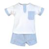 Picture of Miranda Baby Boys Gingham Shorts Set - White Blue