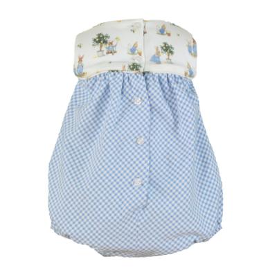 Picture of Miranda Baby Boys Bunny & Gingham Romper - White Blue