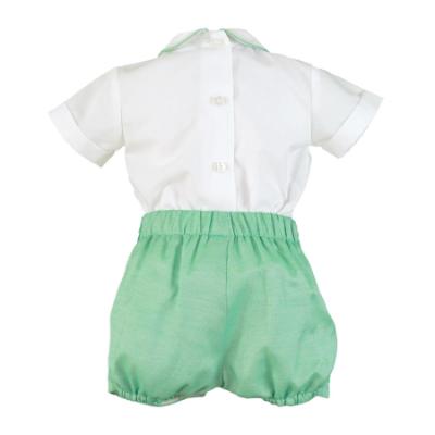 Picture of Miranda Baby Boys Blouse & Shorts Set - White Green