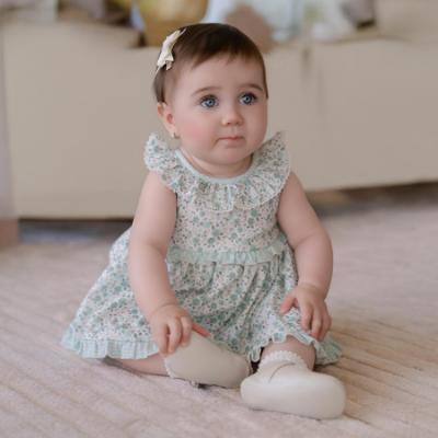 Picture of Miranda Baby Girls Floral Dress & Panties Set X 2 - White Green