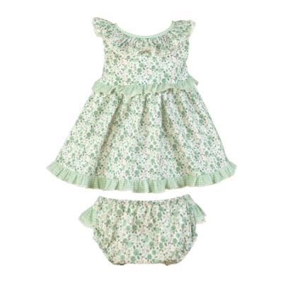 Picture of Miranda Baby Girls Floral Dress & Panties Set X 2 - White Green