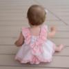 Picture of Miranda Baby Girls Gingham Ruffle Dress & Panties Set - White Pink