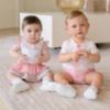 Picture of Miranda Baby Boys Rocking Horse Blouse & Gingham Shorts Set - White Pink