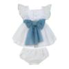 Picture of Miranda Baby Girls Plumetti Ruffle Dress & Panties Set X 2 - White Blue