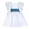 Picture of Miranda Girls Plumetti Ruffle Dress - White Blue