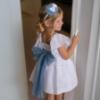 Picture of Miranda Girls Plumetti Ruffle Dress - White Blue