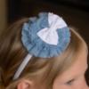 Picture of Miranda Girls Rosette Headband/Hair Clip - Blue White