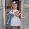Picture of Miranda Girls Rosette Headband/Hair Clip - Blue White
