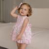 Picture of PRE ORDER Miranda Baby Girls Check & Floral Ruffle Dress & Panties Set X 2 - White Pink