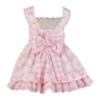 Picture of PRE ORDER Miranda Girls Check & Floral Ruffle Dress - White Pink