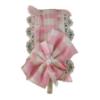 Picture of PRE ORDER Miranda Girls Check Rosette Lace Headband - White Pink