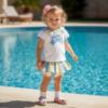 Picture of PRE ORDER Miranda Baby Girls Stripe Ruffle Jam Pant Set X 2 - White Lemon Blue