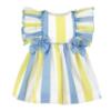 Picture of PRE ORDER Miranda Baby Girls Stripe Ruffle Dress - White Lemon Blue