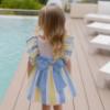 Picture of PRE ORDER Miranda Girls Wide Stripe Ruffle Dress - White Lemon Blue
