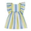 Picture of Miranda Girls Wide Stripe Ruffle Dress - White Lemon Blue