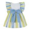 Picture of Miranda Girls Wide Stripe Ruffle Dress - White Lemon Blue