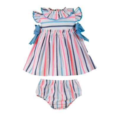 Picture of Miranda Baby Girls Ruffle Dress & Panties Set X 2 - Multi Stripe