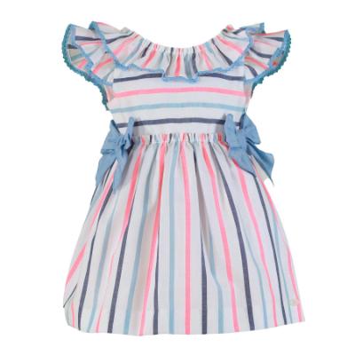 Picture of Miranda Girls Double Ruffle & Bow Dress - Multi Stripe