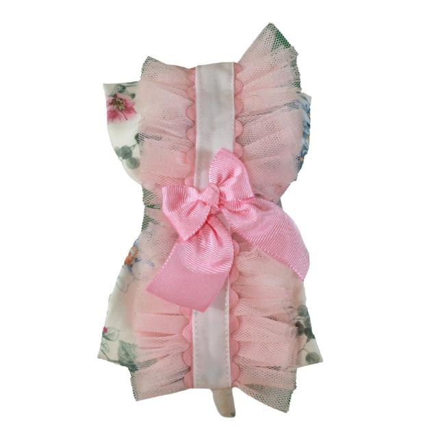 Picture of PRE ORDER Miranda Girls Floral Rosette Tulle Headband - White Pink
