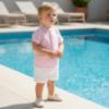 Picture of PRE ORDER Miranda Baby Boys Gingham Shirt & Shorts Set X 2 - White Pink