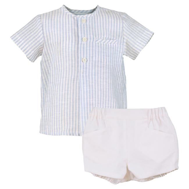 Picture of Miranda Baby Boys Stripe Shirt & Shorts Set X 2 - Blue White