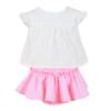 Picture of Miranda Baby Girls Fluor Gingham Skirted Jam Pant Set X 2 - White Neon Pink