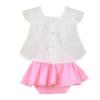 Picture of PRE ORDER Miranda Baby Girls Fluor Gingham Skirted Jam Pant Set X 2 - White Neon Pink