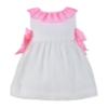 Picture of Miranda Baby Girls Fluor Gingham Ruffle Dress - White Neon Pink