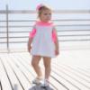 Picture of Miranda Baby Girls Fluor Gingham Ruffle Dress - White Neon Pink