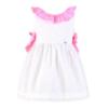 Picture of PRE ORDER Miranda Girls Fluor Gingham Ruffle Dress - White Neon Pink