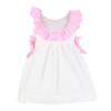Picture of PRE ORDER Miranda Girls Fluor Gingham Ruffle Dress - White Neon Pink