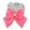 Picture of PRE ORDER Miranda Girls Fluor Gingham Rosette Headband - White Neon Pink