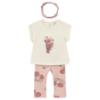 Picture of Mayoral Toddler Girls Summer Cherry Leggings Set With Headband X 3 - Cream Pink