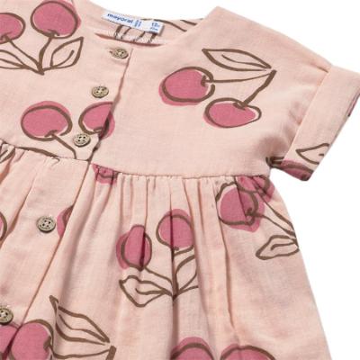 Picture of Mayoral Toddler Girls Summer Cherry Print Cheesecloth Dress - Pink