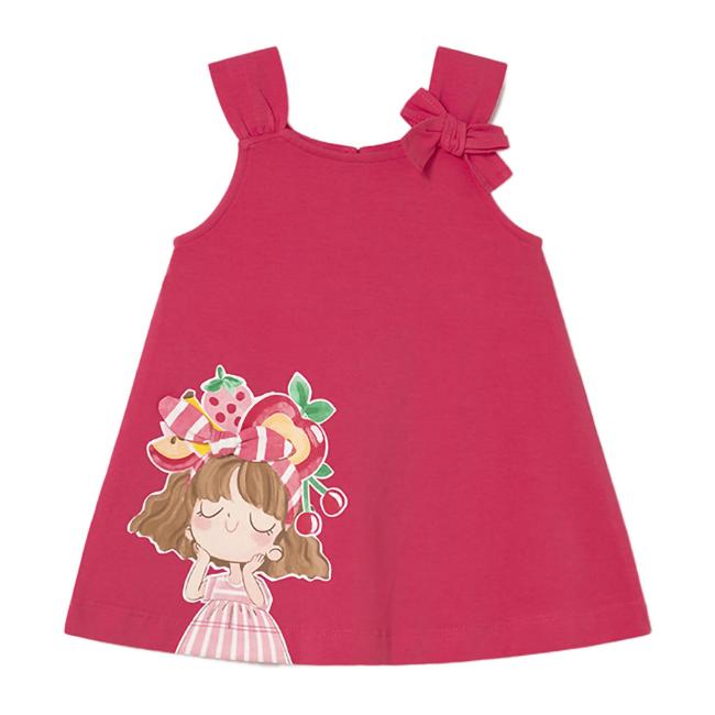 Picture of Mayoral Toddler Girls Summer Sun Dress With Applique - Pink