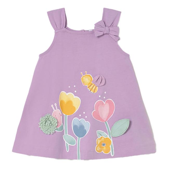 Picture of Mayoral Toddler Girls Summer Sun Dress With Applique - Lilac