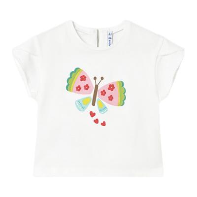 Picture of Mayoral Toddler Girls Summer Top & Butterfly Print Shorts Set X 2 - White Turquoise