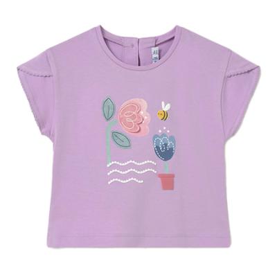 Picture of Mayoral Toddler Girls Summer Top & Tulip Print Leggings Set X 2 - Lilac Multi