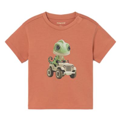 Picture of Mayoral Toddler Boys Summer Chameleon Print T-Shirt - Orange Green