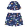 Picture of Mayoral Toddler Boys Summer Hat & Fish Print Swim Shorts Set X 2 - Blue Multi
