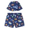 Picture of Mayoral Toddler Boys Summer Hat & Fish Print Swim Shorts Set X 2 - Blue Multi