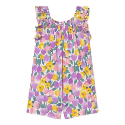 Picture of Mayoral Toddler Girls Summer Tulip Print Playsuit  - Lilac Multi