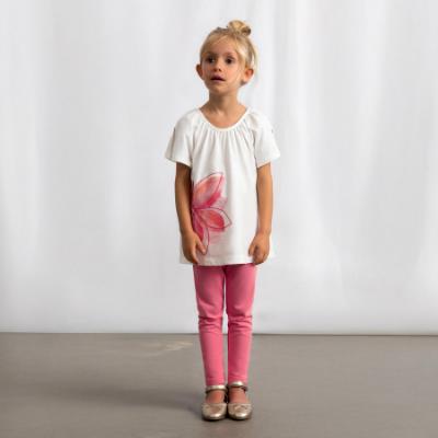 Picture of Mayoral Girls Summer Tunic & Legging Set X 2 - Cream Pink